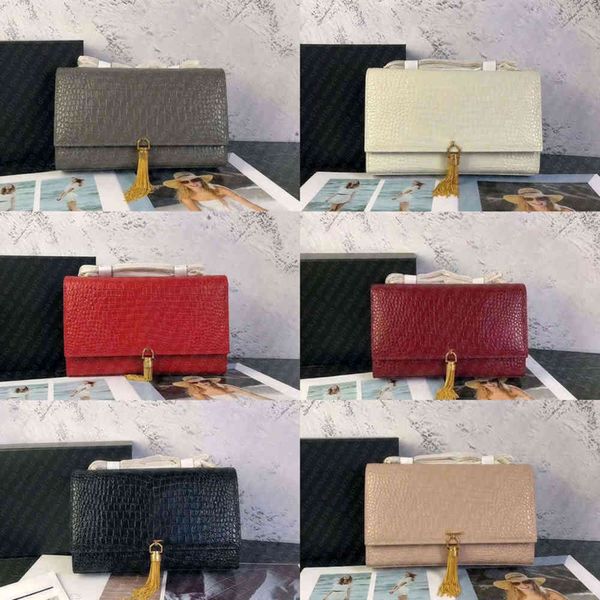 

stylist alligator leather shoulder bags chain fashion clutch lady cowhide handbags presbyopic card holder purse messenger women