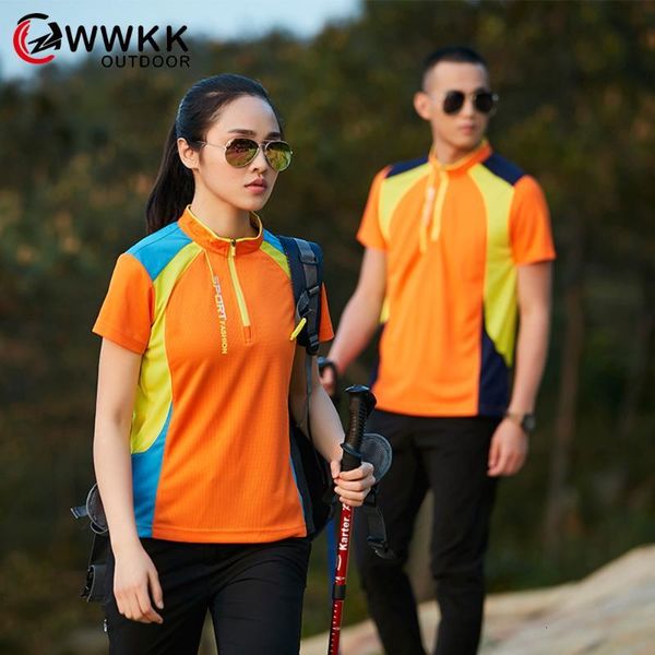 

new hiking t-shirt for men women tees short sleeve outwear quick dry shirts outdoor sports running wear for students, Gray;blue