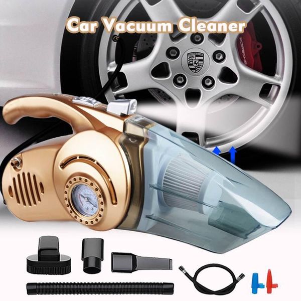 

inflatable pump 4-in-1 car digital tire inflator pressure gauge handheld vacuum cleaner portable wet & dry with led light