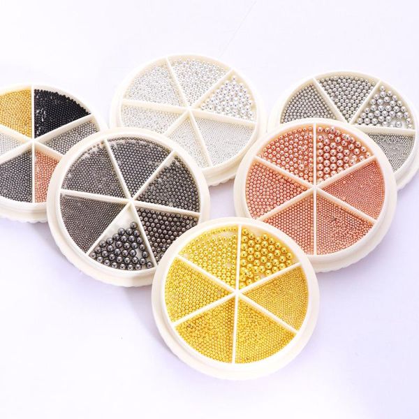 

nail art decorations 3d caviar beads crystal tiny rhinestones for manicure round shape bead micro decor diy charms accessories, Silver;gold