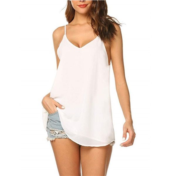 

women's summer street trendsetter v-neck loose suspender vest, Black;white