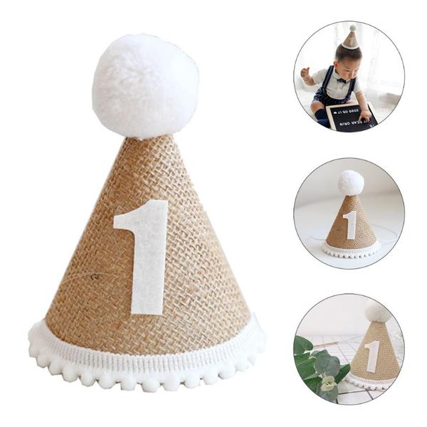 

party hats 1 pc birthday hat linen headwear kids decorative