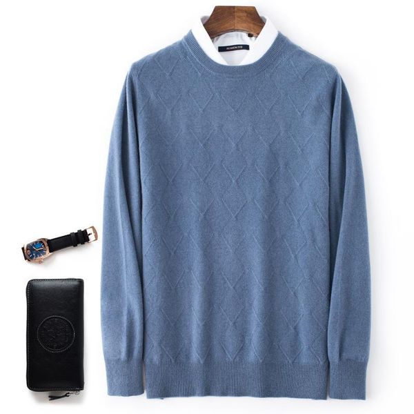 

spring winter new round neck pure woolen sweater men's thickened diamond loose bottomed clothing 2021 korean fashion pullover, White;black