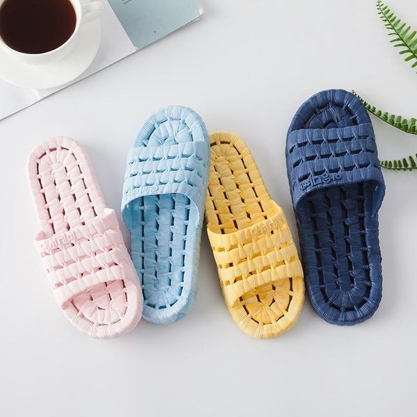

slippers marketing summer floor non-slip home indoor family stripe flat bathroom bath sandal women, Black