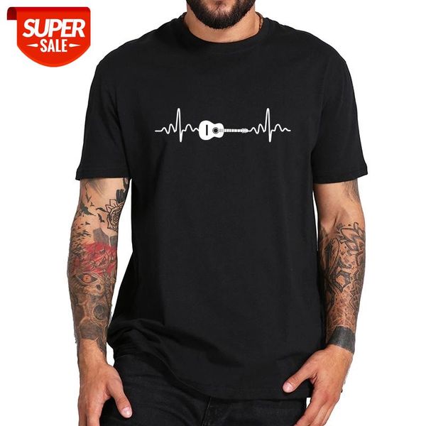 

guitar t shirt hip hop tshirt pure cotton short sleeve camisetas eu size casual homme simple basic tee #bw3r, White;black