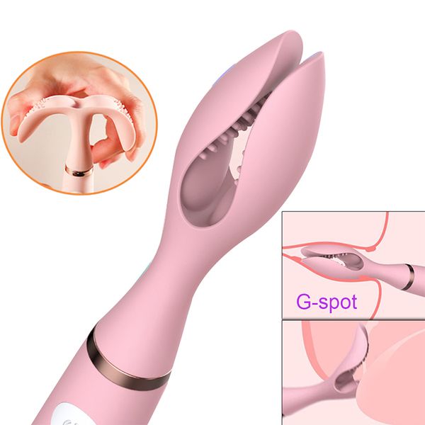 10 Modi Vibrator Doppel Clip Vibration Weibliche Masturbation Vaginal Clitoris Stimulator Nippel Massagegerät Sexspielzeug für Frau AdultFactory Direc