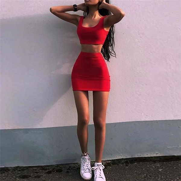 

new women summer sport sleeveless fashion beach sets solid short skirt holiday two piece set #4m27, Gray