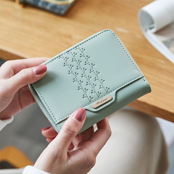 

salemultifunctional on small rits women short portfolios mini dames portfolio girl card purse, Red;black