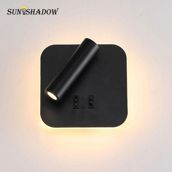 

wall lamp 7w led lamps 110v 220v modern light for bedroom bedside room living kitchen fixtures black&white