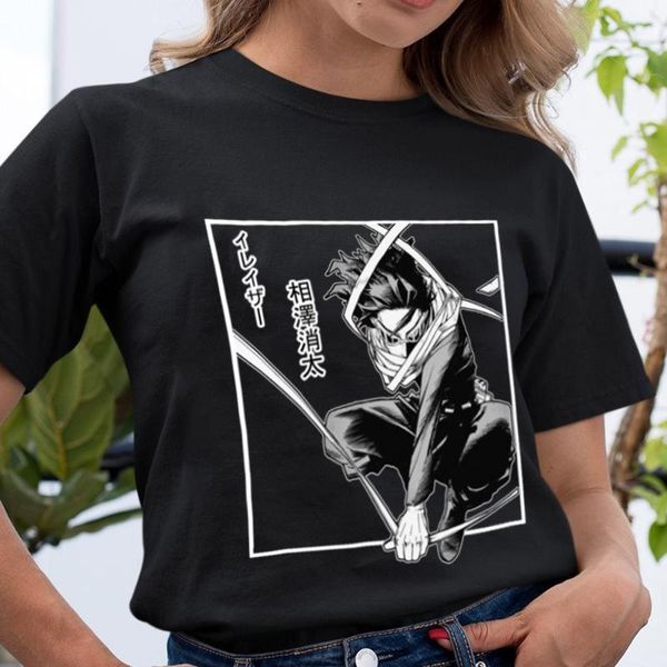 

men's t-shirts azawa shouta printed round neck t-shirt my hero acadmia shirt anime boku no academia, White;black