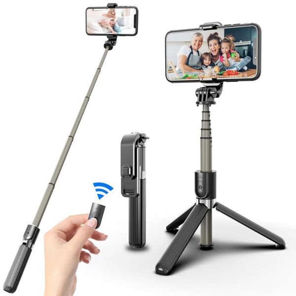 

selfie monopods stick, aluminium alloy stick with detachable wireless remote and mini tripod stand for 12
