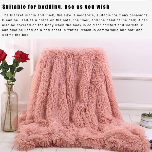 

fashion shaggy faux blanket thick yarn wool-like polyester bulky knitted blankets winter soft warm throw dropshipping
