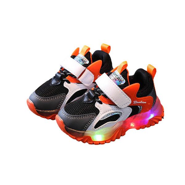 

led baby athletic kids shoes boys girls sneakers autumn winter toddler footwear childrens running sports shoe casual wear moccasins soft fas, Black