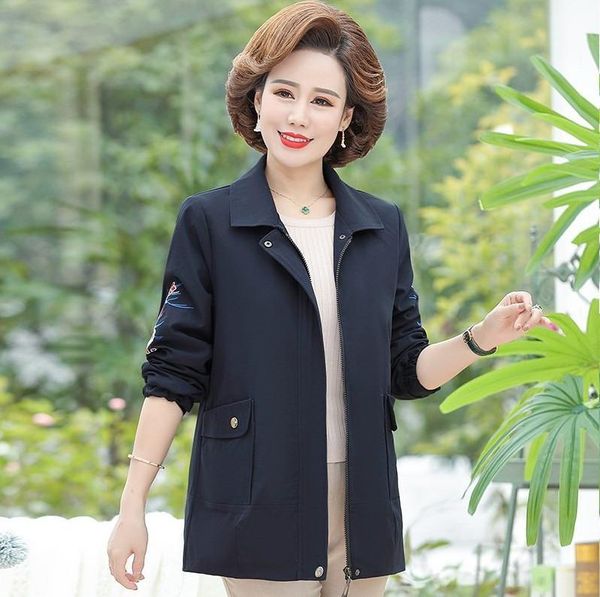 

spring autumn middle-aged casual plus size 5xl women's jackets and coats mother's wear 2021 new outerwear, Black;brown