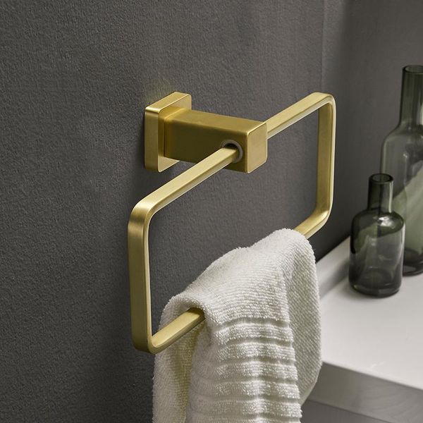 

towel racks wall mounted rack brushed gold luxury bathroom accessories ring