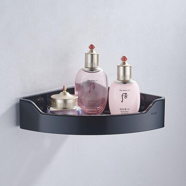 

bathroom shelves matte black shampoo rack shelf adhesive accessories shower organizer wall mounted basket corner