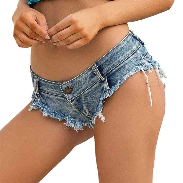 Mini Micro Curta Femme Sexy Thong Denim Shorts Feminino Algodão Primavera Verão Jeans Mulheres Clubwear Night Party Europeu 210719