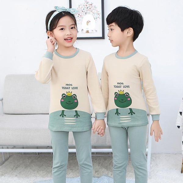

pajamas baby girl clothes set cartoon toddler girls pajama cute kids clothing comfortable children sleepwear cotton pyjama homewear suit, Blue;red