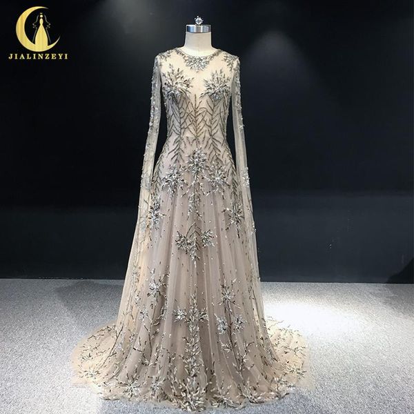 

party dresses jialinzeyi real sample luxurious beads brown long sleeves a-line fromal evening, White;black