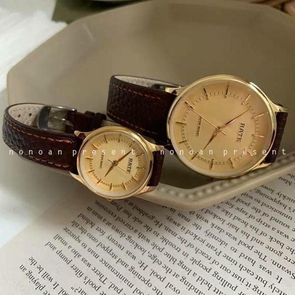 

wristwatches couple's casual fashion simple temperament light luxury trend versatile waterproof retro literary atmosphere ins style wat, Slivery;brown