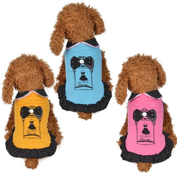 

breathable summer dresses for dogs cat princess pearl doll collar skirt pet dogs clothes costumes cat wedding puppy dress