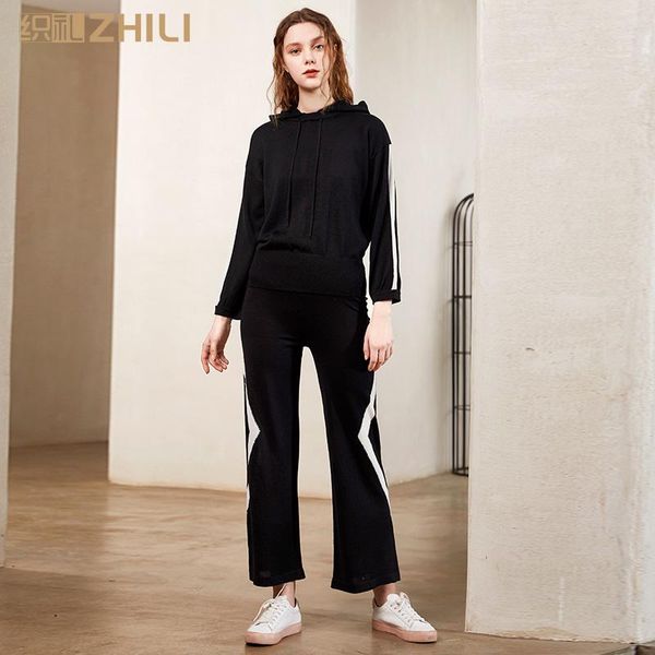 

women's sweaters zhili spring autumn female hooded sweatshirt hoodie pullover knit long sleeve (s-4xl), White;black