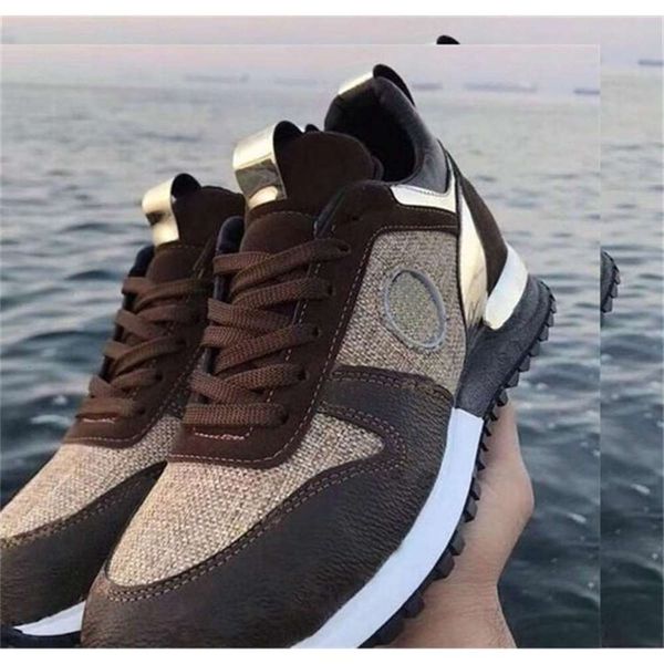 

casual shoes 2019 new luxury genuine leather run away designer sneakers women shoes trainers fashion casual men mixed color original box sz, Black