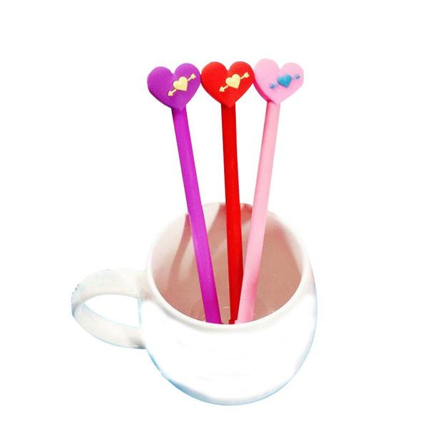 

gel pens 3pc heart-shaped pen office stationery cute one arrow wearing heart student school supplies black ink 0.5mm