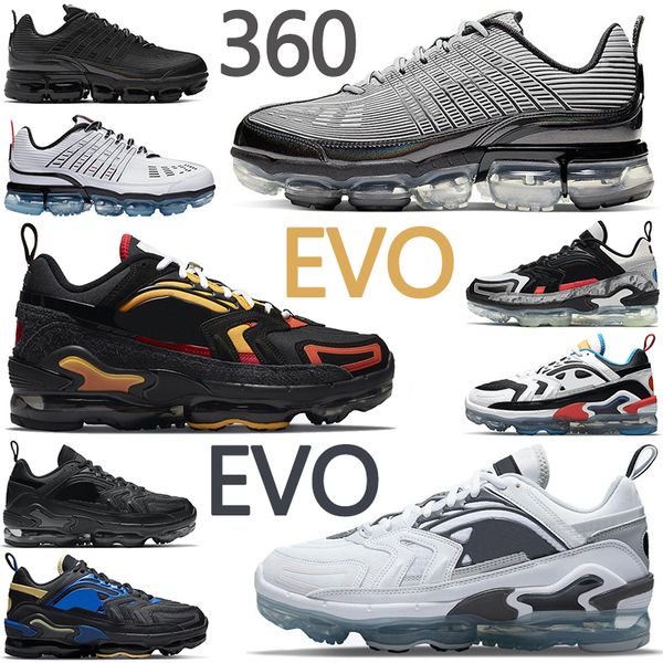 

360 evo mens womens running shoes triple black white silver metallic evolution of icons multi-color first use men trainers sports sneakers r