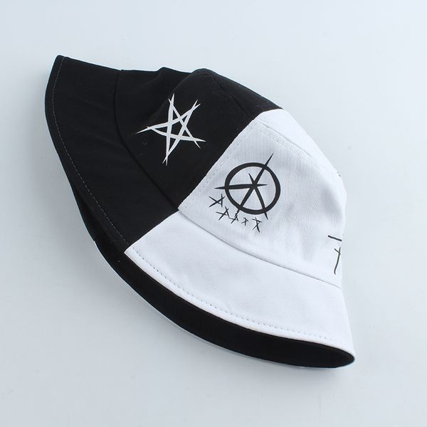

harajuku bucket hat fisher outdoor black white patchwork hip hop cap mens summer fisherman hat women new bone feminino