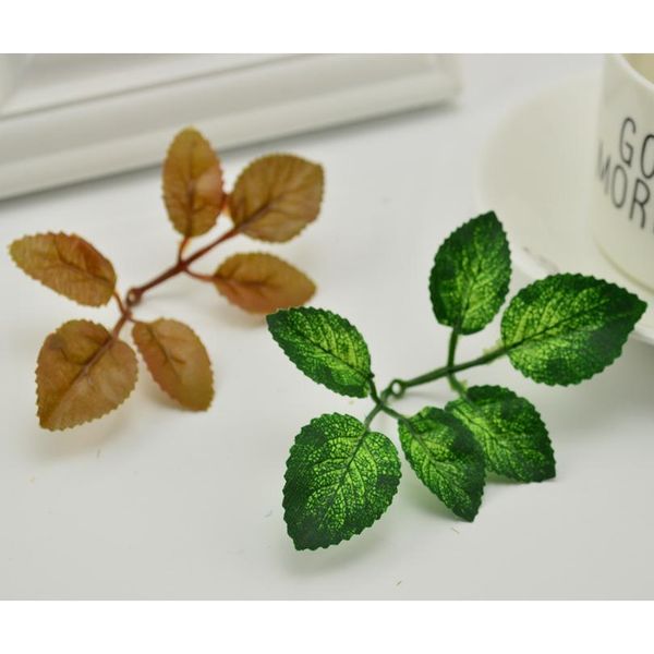 

artificial green leaves rose flower for garden diy wreath christmas leaf wedding bridal bouquet decoration silk folia qyluwe