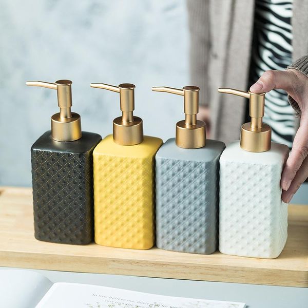 

liquid soap dispenser 350ml ceramic dispensers solid color for bathroom accessories lotion storage bottle