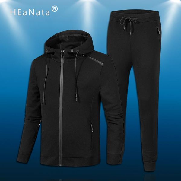 

men's training sets fashion sportswear running tracksuits sets men's gym hoodies+pants casual outwear suits sport fitness, White;black