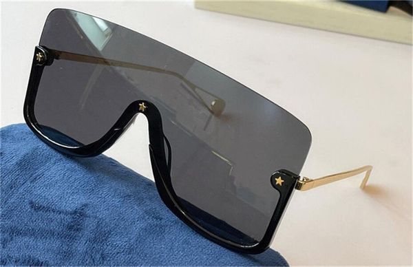 

new fashion design sunglasses 0540s connected lens big size half frame with small star decoration avant-garde popular goggle quality, White;black