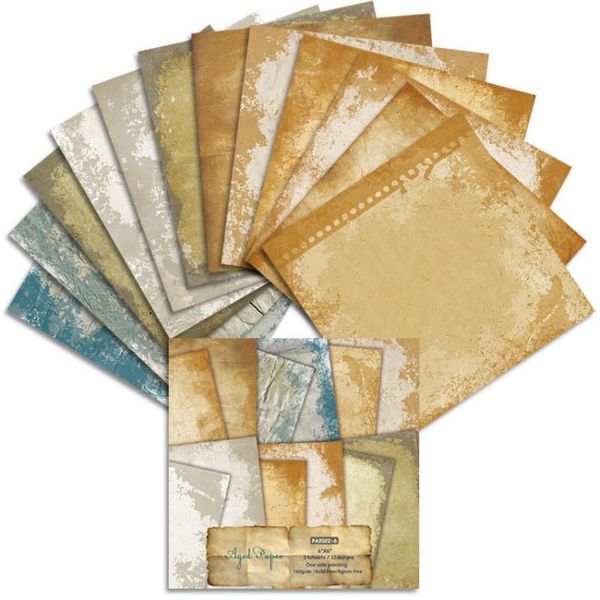 

other arts and crafts 24 sheets 6"x6" aged patterned paper pad scrapbooking pack handmade craft background card pa2022