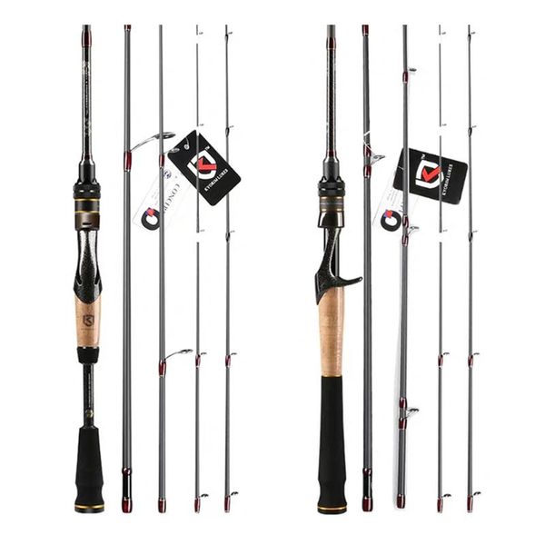 

boat fishing rods kyorim k1 4 sections travel baitcasting spinning lure rod 1.87m bait casting cane with bag tackle accessories
