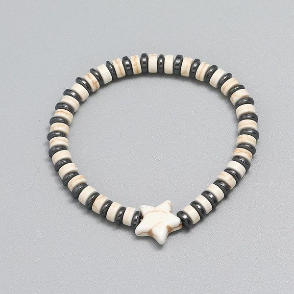 

beaded, strands stone resin football beads charms bracelets for men jewelry vintage wrap flexible strand adjustable bracelet women, Black