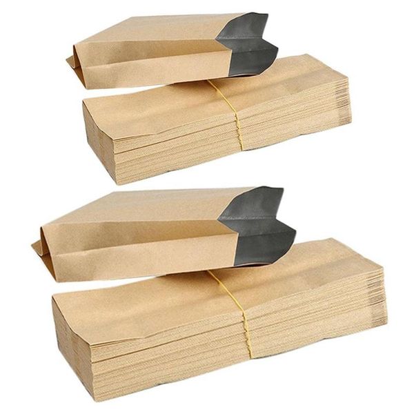 

100 pcs small kraft paper for envelope packaging gift, 50 pcs 13.5 cm x 5.5 cm x 2.5 & 50 18 6 4