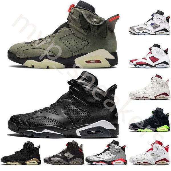 

2021 6 6s mens basketball shoes carmine washed denim black infrared sneakers