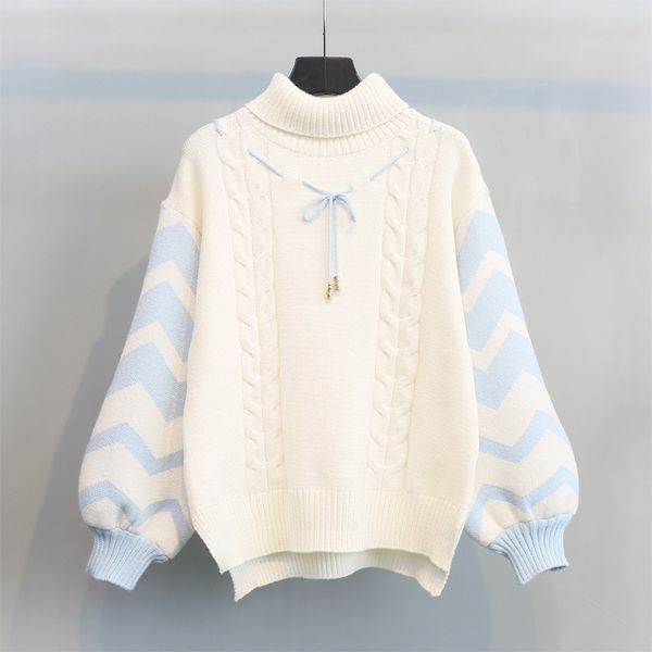 

women's sweaters pullovers women oversize bf couples japanese striped knit hip hop female winter fashion retro daily j1i5, White;black