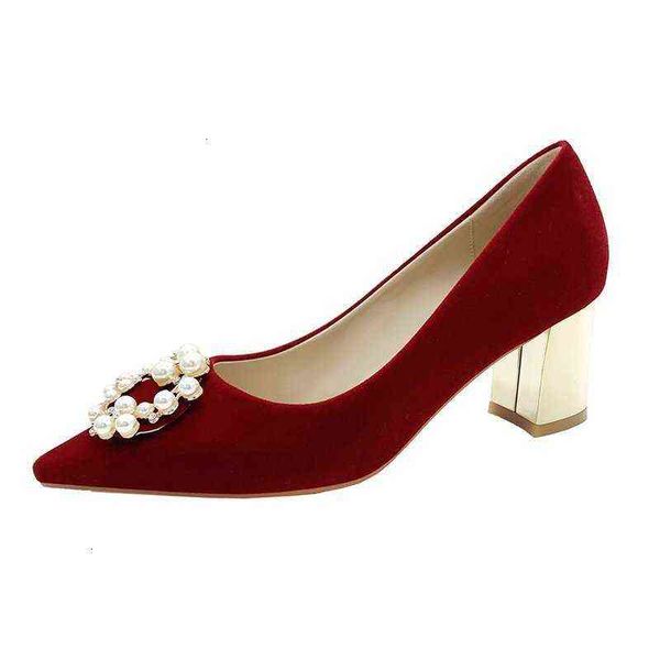 

veet high heels wedding sho women's wine red xiuhe toast s bride flat