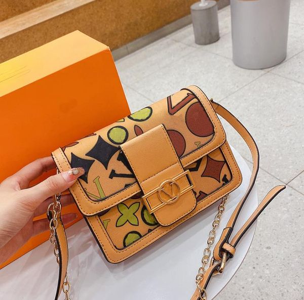 

fashion printed shoulder bag texture chain messenger female bags