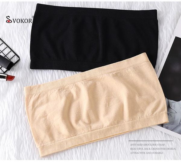 

bustiers & corsets svokor fashion women tube solid cute sport wireless underwear soft thin elastic comfortable lingerie, Black;white