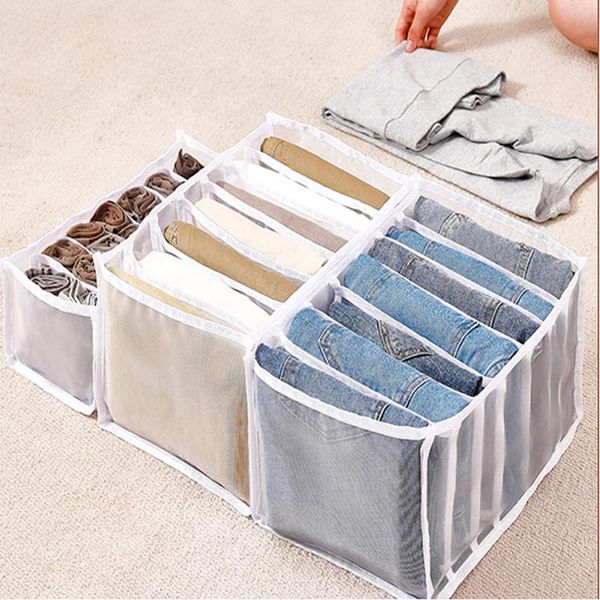 

clothing & wardrobe storage clothes organizer 9/7 grids jeans pants box mesh stacking pant drawer divider socks separation