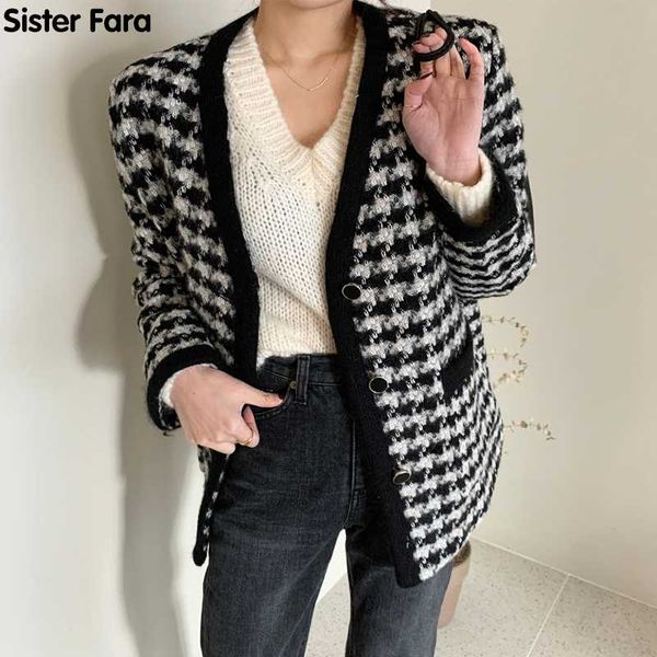 

women's jackets sister fara spring autumn woman's v-neck vintage coat lattice short single-breasted thicken harajuku ol office lad, Black;brown