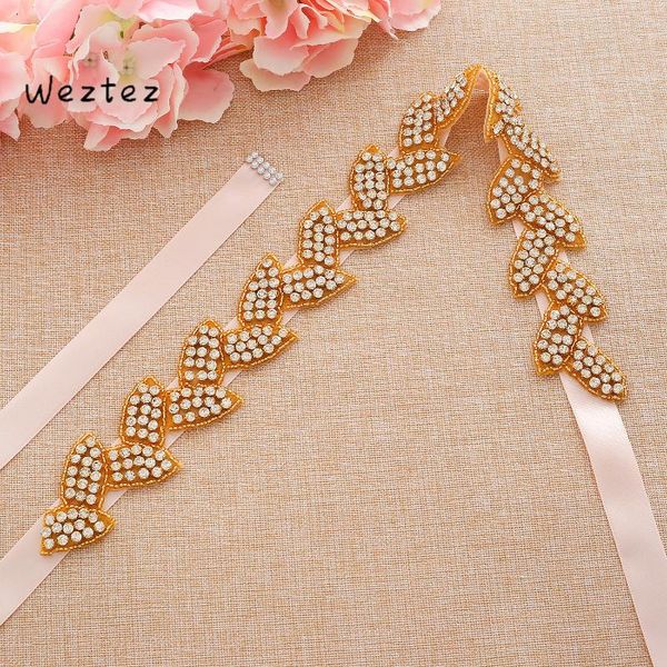 

wedding sashes sesthfar diamond belt rhinestones thin flower bridal ribbon crystal sash for gown, White