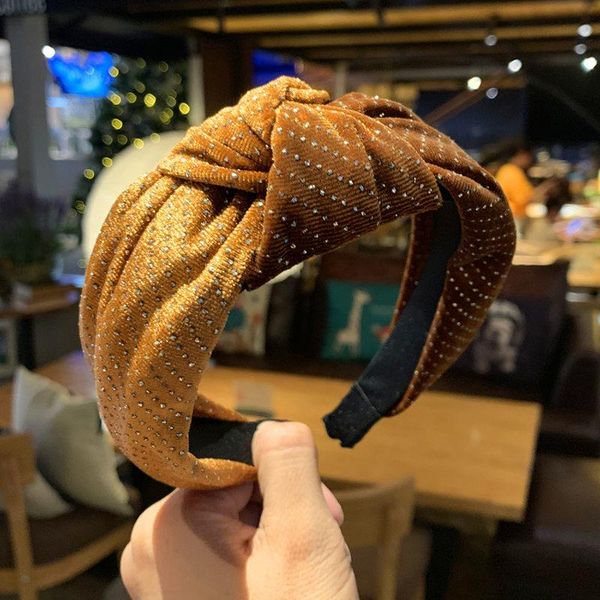 

risyh new middle knotted headband starry rhinestone simple hair accessories fashion