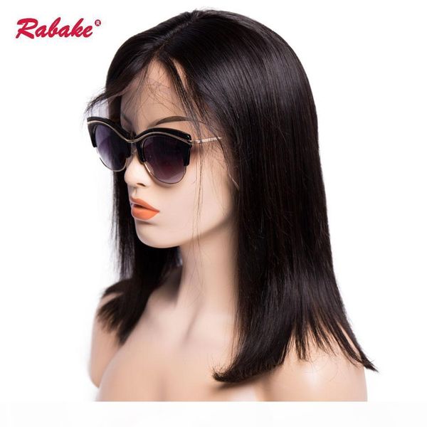 

brazilian straight virgin remy full lace human hair wigs rabake cuticle aligned 150% heavy density wigs pre plucked for black women, Black;brown