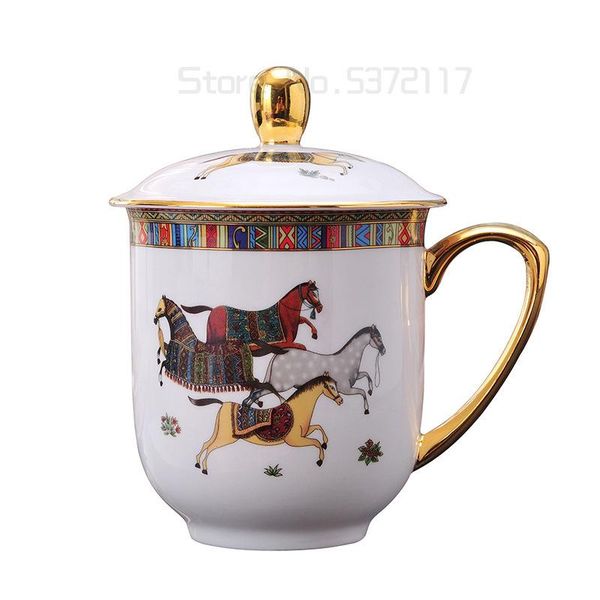 

mugs high-grade mug bone china office teacup meeting water cup tea with covered