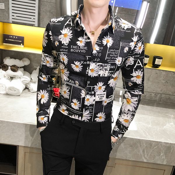 

british style business work male shirt fashion 2021 long sleeve striped shirts thin adjustment digital prom tuxedo dress 3xl-m c6zm, White;black